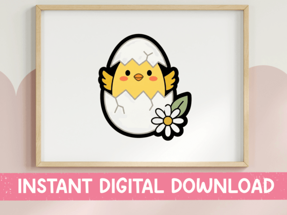 Adorable Baby Chick Hatching Sticker for T-Shirt Designs