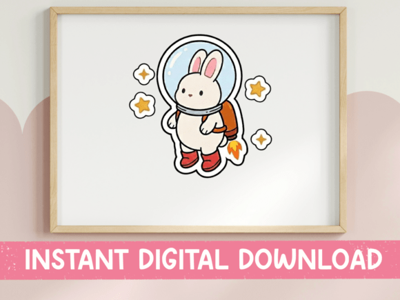 Astronaut Bunny Sticker SVG: Perfect for T-Shirt Designs and Graphics