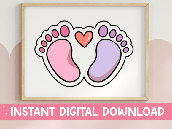Baby Feet Heart Sticker SVG: A Charming Addition to T-Shirt Designs and Graphics