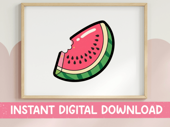 Bitten Watermelon Slice Sticker for Graphics and T-Shirt Designs