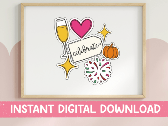 Celebrate Sticker Bundle SVG: Perfect for T-Shirt Designs and Graphics