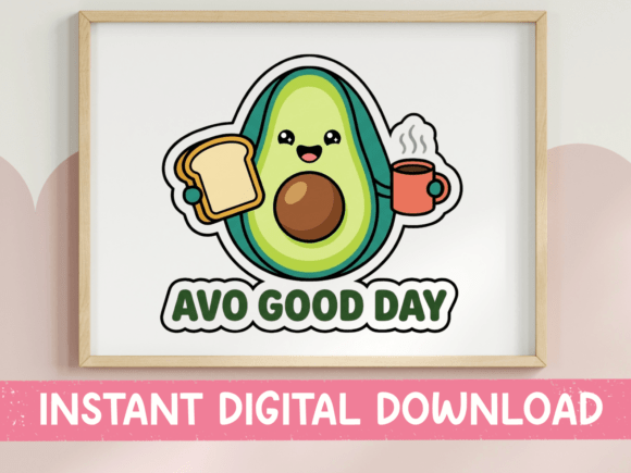Charming Avo Good Day Kawaii Sticker