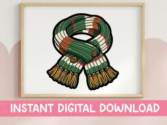 Cozy Striped Winter Scarf Sticker for T-Shirt Designs