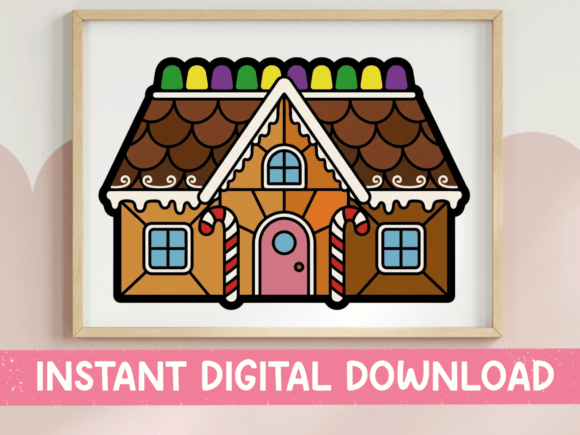 Cute Gingerbread House Sticker Design for T-Shirt Graphics