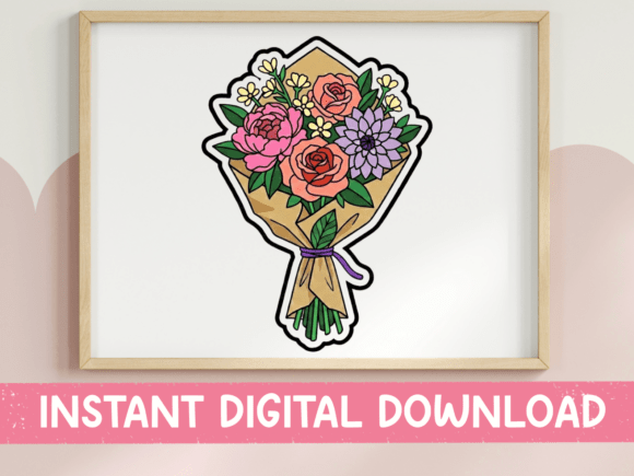 Flower Bouquet Sticker SVG: A Perfect Graphic for T-Shirt Designs