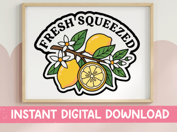 Fresh Squeezed Lemon Branch Sticker for T-Shirt Designs