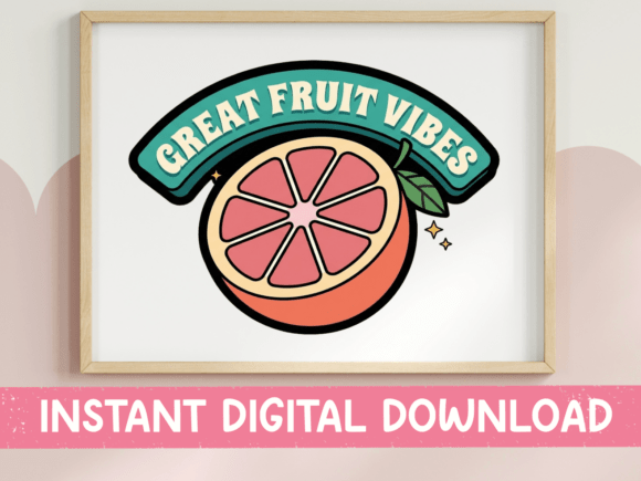 Great Fruit Vibes Grapefruit Sticker: A Graphic for T-Shirt Designs and More