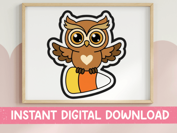 Halloween Owl on Candy Corn: A Must-Have for T-Shirt Designs and Graphics