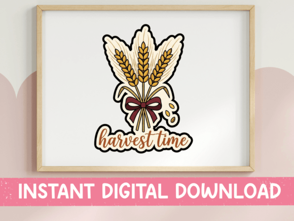Harvest Time Wheat Bundle Sticker: A Perfect Graphic for T-Shirt Designs