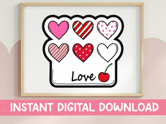 Heart Sticker Sheet Love SVG: A Charming Graphic for T-Shirt Designs