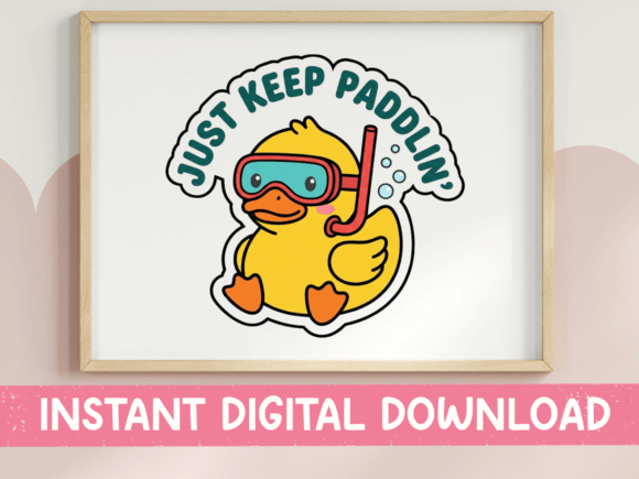 Just Keep Paddlin Duck: A Fun Graphic for T-Shirt Designs