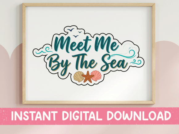 Meet Me by the Sea Sticker SVG for T-Shirt Designs and Graphics