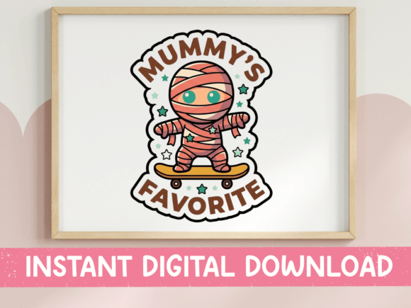 Mummy's Favorite Skater Sticker: A Fun T-Shirt Design Graphic
