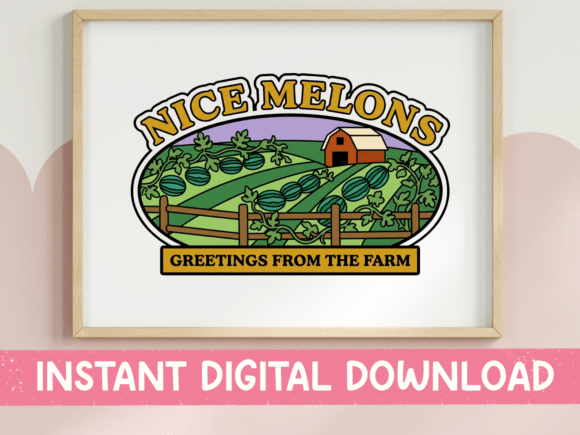 Nice Melons Farm Greeting Sticker: A Versatile T-Shirt and Graphics Asset