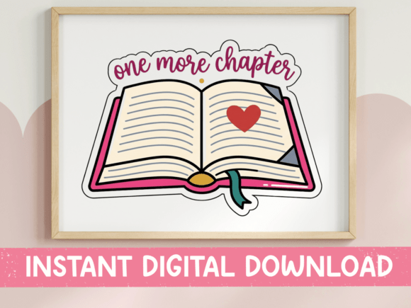One More Chapter Open Book Sticker: A Graphic for T-Shirt Designs
