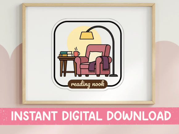 Reading Nook Cozy Chair Sticker: A Perfect Fit for T-Shirt Designs and Graphics