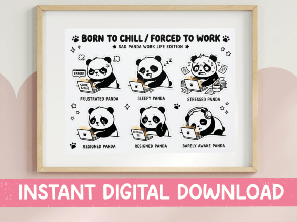 Review: Sad Panda Work Life Sticker Sheet SVG for Graphics & T-Shirts