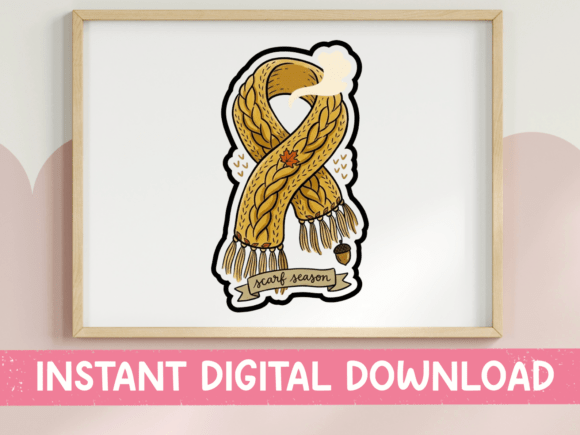 Scarf Season Sticker SVG for T-Shirt Designs and Graphics