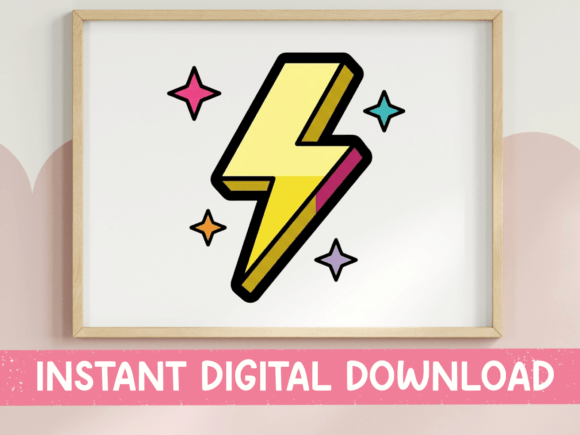 Sparkle Lightning Bolt: Bold Graphics for T-Shirt Designs