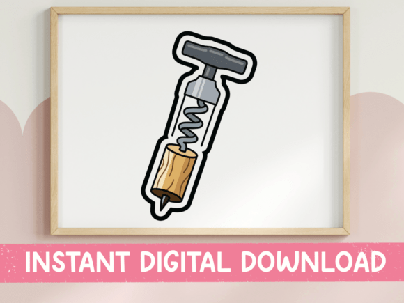Wine Corkscrew Sticker Design: A Stylish Embroidery Choice