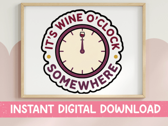 Wine O Clock: A Charming T-Shirt and Graphics Design